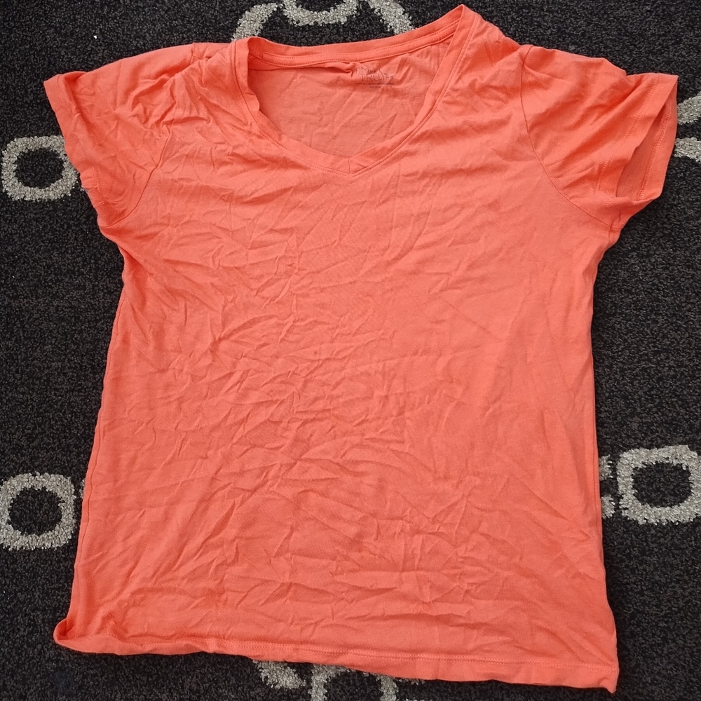 Time and Tru Orange Sleeveless Tank Top with Flared Hem